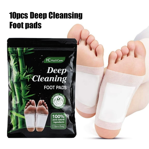 10 count HailiCare Detox Foot Pads to Remove Toxins, for Relaxation, Improved Sleep & Foot Care, Ginger, Bamboo, Vinegar , Feet pad for Enhanced Well-being，Makeup Organizers