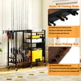 thumbnail image 2 of TC-HOMENY Multifunctional Fishing Rod Stand, Fishing Rod Holder Cart for 16 Pcs Fishing Poles w/ 3-Layer Storage Space, Convenient for Total 210 lbs Load-bearing Fishing Pole, Wooden, 2 of 9