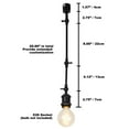 thumbnail image 3 of FSLiving J-Type Matte Black Metal E26 Base Adjusted Angle Rotated Pendant Light with Swing Arm Modern Design Track Lighting for Bedroom Kitchen Wall Painting,Bulb and Track Sold Seperately - 1 Light, 3 of 7