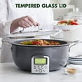 thumbnail image 3 of Greenpan Elite Essential Smart Electric 6Qt Skillet Pot Presets To Sear Saute Stir-Fry And Cook Rice Healthy Ceramic Nonstick And Dishwasher Safe Parts Easy-To-Use Led Display Graphite, 3 of 6