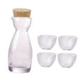 thumbnail image 3 of TISHITA Sake Pot Set Japanese Sake Set Unique Decorative Multifunctional Clear Traditional Glass Sake Bottle Set 1 Sake Bottle 4 Cups B, 3 of 8