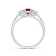 thumbnail image 2 of Angara Natural 1 Ct. Ruby with Diamond Classic Ring in Sterling Silver for Women (Ring Size: 10), 2 of 10