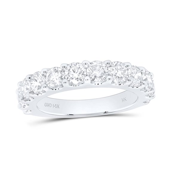 14K White Gold Round Diamond Wedding Single Row Nicoles Dream Collection Band 2cttw Size 8