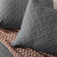 thumbnail image 4 of Exclusivo Mezcla Gray King Quilt Set, Weave Pattern Ultrasonic Lightweight Bedspreads, Soft Coverlets Bedding Set with Pillow Shams, 4 of 6