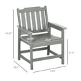 thumbnail image 3 of Gray Outdoor Dining Chairs - Plastic Patio Armchair with Slatted Back - HDPE Lawn Furniture for Garden, Poolside, 3 of 9