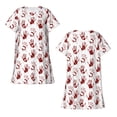 thumbnail image 3 of Bixox Red Bloody Scary Hands2 Pattern Women's Nightgown, Soft & Breathable Sleepwear, Round Neck Knee-Length Pajama Dress,Loungewear for Home & Sleep, 3 of 7