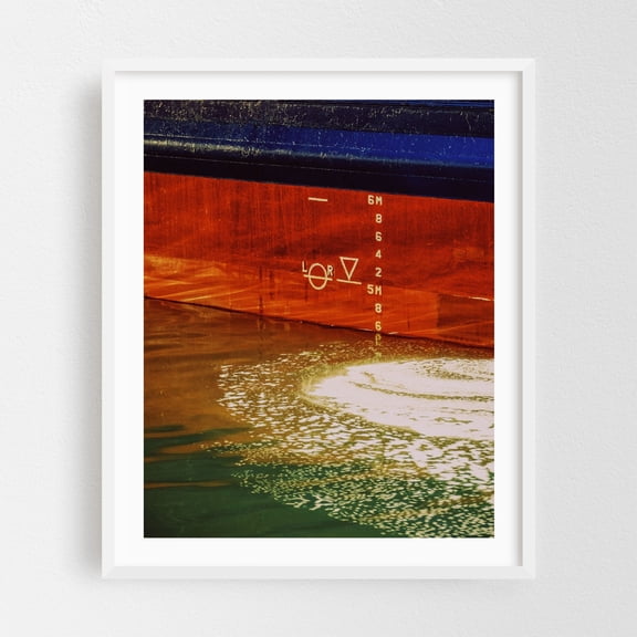 Nautical Marks - Piraeus Greece Photography Nautical Harbor Maritime Boat Water Port Seascape White Framed Wall Art Print 9 x 12 inches