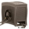 Suncast 125 ft. AquaWinder Auto Rewind Resin Free-Standing Hose Reel, Java Brown