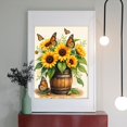thumbnail image 2 of Diamond Art Kit for Adults, Sunflowers Butterflies Rustic Barrel Diamond Painting for Adults Beginners, DIY Diamond Art Painting Kits, 5D Diamond Painting Crafts for Home Decor 12x16 Frameless, 2 of 7
