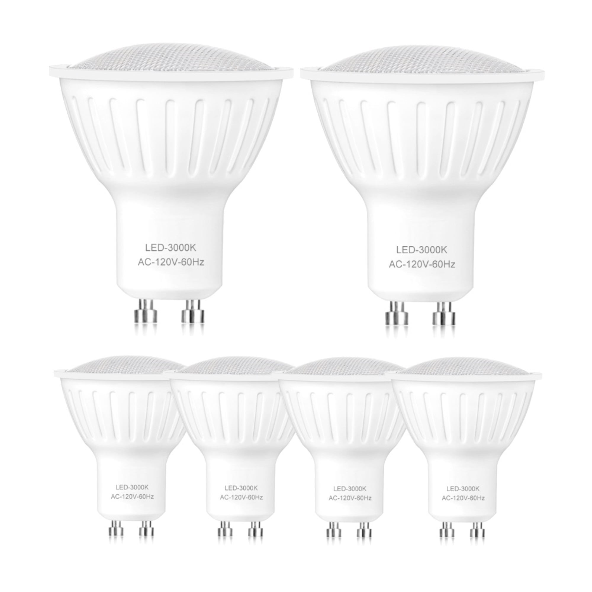 WELLHOME GU10 LED 60 Watt Equivalent Light Bulb, 7W Dimmable Base, 120°Beam Angle, 120V, 6-Pack - Walmart.com
