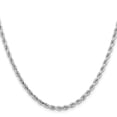 thumbnail image 3 of Diamond2Deal 10K White Gold 3.25 mm Diamond-cut Rope Chain Necklace for Mens 28", 3 of 7