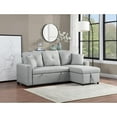 thumbnail image 5 of Francine Gray Linen Fabric Reversible Sleeper Sectional Sofa with Storage Chaise, 5 of 7