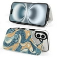 thumbnail image 4 of Compatible with iPhone 11 12 13 mini 14 15 16 Pro Max Plus Wallet Case with Card Holder, PU Leather Kickstand Card Slots Case ( Water Pattern, iPhone 13 mini), 4 of 7