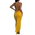 thumbnail image 5 of Liacowi Long Bodycon Dresses for Women Sleeveless Spaghetti Strap Hollow Out Mxi Dress Backless Slim Fit Split Sundress, 5 of 6