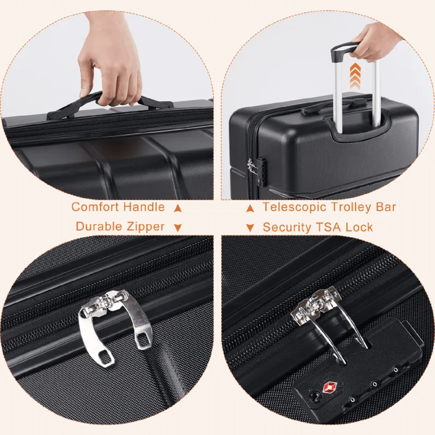 OCHAPA 20" Carry On Suitcase - Hardshell, Lightweight, TSA Lock, 360° Spinner Wheels, Blue
