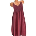 thumbnail image 2 of Femmes Été Décontracté Sans Manches Mini Plaine Plissé Gilet Gilet Robes T-Shirt Robe, 2 of 5