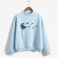 thumbnail image 2 of CEHVOM Femmes Mode Décontractée Imprimé Col Rond Ample Manches Longues Hauts Courts Blouse Chandails Sans Capuche Liquidation, 2 of 5