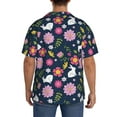 thumbnail image 3 of Sikiie Floral Rabbit Men's Wrinkle Free Untucked Cuban Shirt Business Casual Button Down Shirts Short Sleeve ShirtX-Large, 3 of 5