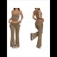 thumbnail image 3 of Traje Deportivo de Dos Piezas para Mujer con Chaleco y Leggings Anchos Traje para Chica Atractiva Marrón M, 3 of 7