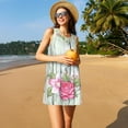 thumbnail image 3 of Balery Vintage Wood with Floral Vestidos de verano para mujer con estampado: vestido holgado sin mangas, vestido playero informal y cómodo para días calurosos., 3 of 7