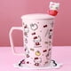 thumbnail image 1 of Taza de cerámica Tiki de dibujos animados Sanrio Hello Kitty, taza de café para llevar con tapa, cuchara, tazas de leche para desayuno para el hogar y la Oficina, 1 of 5