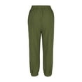 thumbnail image 5 of Edvintorg Women's Casual Cotton Linen Baggy Pants with Elastic Waist Solid Color Loose Fit Leggings Pants Women's Plus Size Clothes Army Green L, 5 of 7