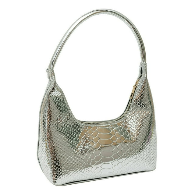 MesaSe Composite Shoulder Bag Large Capacity Snakeskin Pattern Durable PU Daily Leisure