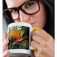 thumbnail image 2 of 3drose, Tropic Bird of Paradise with Dew Drops, 11oz Two-tone Yellow Mug, 2 of 6
