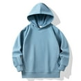 thumbnail image 1 of GigrtiJin Chandails à Capuche pour Tout-Petits Couleur Unie Col Rond Manches Longues Sweat à Capuche Chaud pour Enfants Blouse Décontractée Confortable, 1 of 2