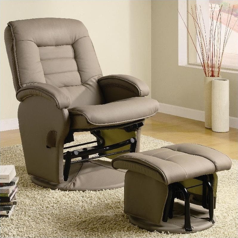 leather glider chair with ottoman