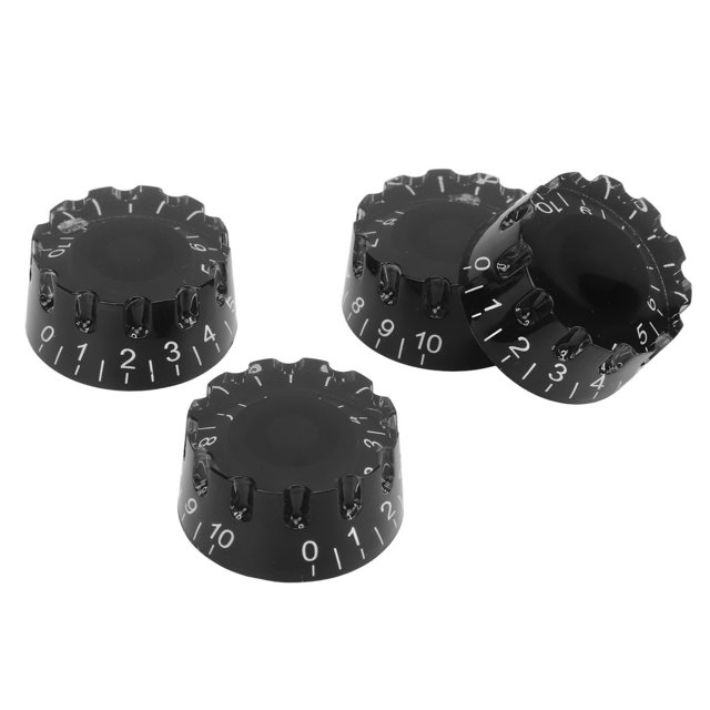 Bass Knob, Portable 4Pcs Guitar Knob Easy To Use For Replacement Yellow,Tan,White,Brown,Black