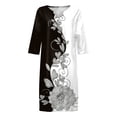 thumbnail image 3 of WILLBEST Maxi Vestidos de Mujer Vestido Informal de Verano con Cuello En V y Manga Media con Estampado Retro Extra Grande, 3 of 3
