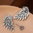 thumbnail image 7 of Ayyufe Women Gothic Cool Angel Wing Rhinestone Ear Jacket Earrings, 7 of 7