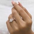 thumbnail image 5 of JEWELEGANT 2 Ct Pear Moissanite Diamond Three Stone Engagement Ring for Women, 5 of 8
