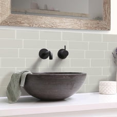 Smart Tiles Peel and Stick Backsplash, 5 Adhesive Tiles, Metro Grey, 11.55"x8.38"