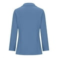 thumbnail image 6 of tklpehg Women's Blazers & Suit Jackets Lightweight Blazer Open Front Button Suits Work Office Jackets Overcoat Fall Coat Long Sleeve Leisure Solid Color Loose Outwear Blue L, 6 of 7