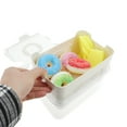 thumbnail image 3 of Unique Bargains 1 Set Rectangle Drain Food Storage Containers 1 Compartment White Transparent, 3 of 6