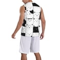 thumbnail image 5 of Gaeub Doodle Cute Cat Men's Mesh Basketball Jersey, Quick-Drying Sleeveless Top S-4XL, Loose Muscle Tank Top -Small, 5 of 9