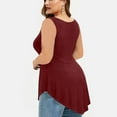 thumbnail image 4 of New Sports Bra Tank Tops for Women, Womens Plus Size Tunics Tops Crew-Neck Asymmetric Sleeveless Long Tunic Tank Lace Blouse Shirts for Summer Dressy Casual Camisole with Built in Bra 5XL, 4 of 6