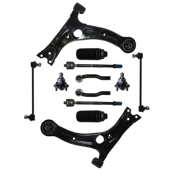 12 Pc Front Tie Rod Ends & Bellow Boots Sway Bar Links Lower Control Arm   Ball Joints Suspension Kit