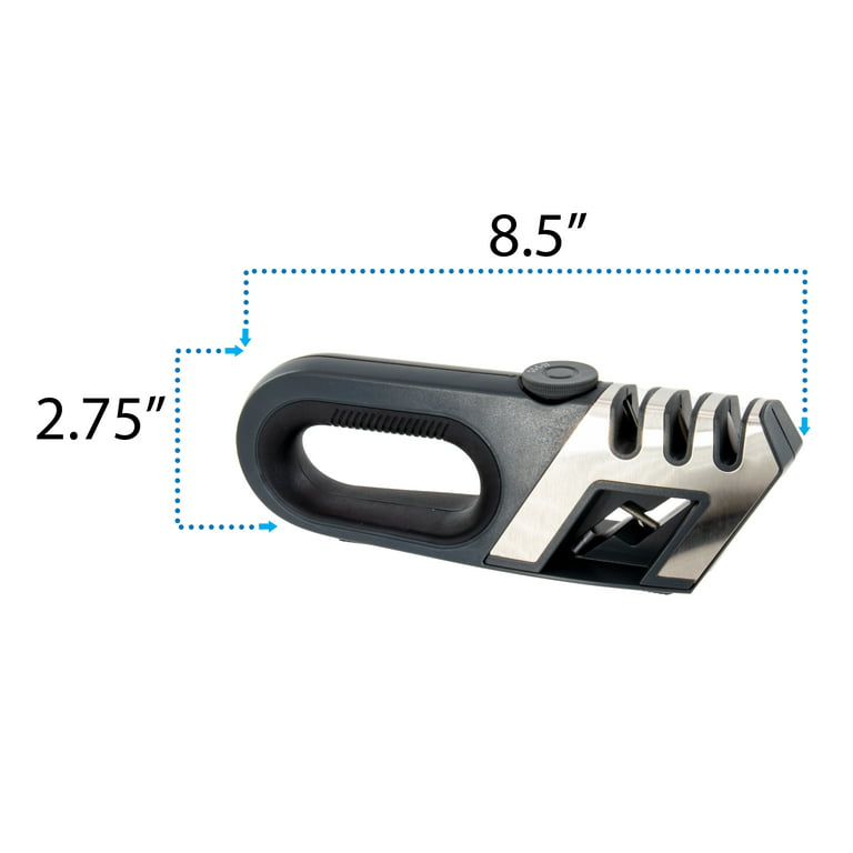 Handheld Knife Sharpener - 4 in 1 With Adjustable Ceramic, Tungsten Steel,  Diamond Rod & Scissor Sharpener Blades - Multi-function, Pocket-sized