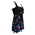 thumbnail image 6 of ibiyuan Plus Size Bathing Suit 2 Piece Short Sleeve Swim Tops Bathing Suits with Shorts Tropical Floral Swimsuit for Women,Black, 6 of 8
