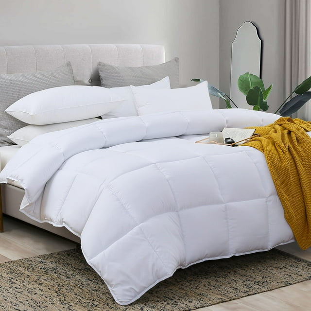L LOVSOUL Edredón de tamaño Queen para cama Queen para todas las estaciones, edredón alternativo de microfibra tamaño Queen con pestañas en las esquinas
