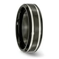 thumbnail image 3 of Titanium Black IP-plated Grooved 7mm Band, 3 of 9
