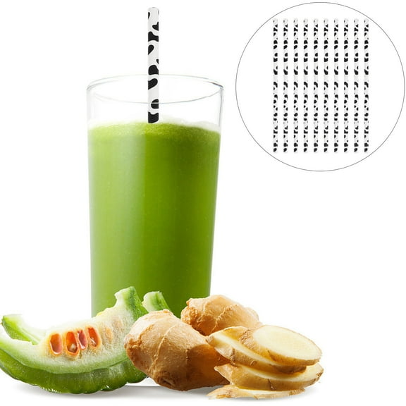 GOOHOCHY 60 Pcs Straw Paper Plastic Straws Disposable Farm Party Supplies Biodegradable