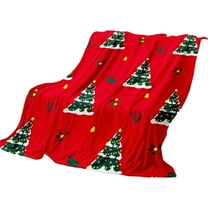 LanSuare Super Soft Flannel Christmas Throw Blanket, 27x40Inch Soft Warm Lightweight Blanket with Christmas Lights Tree Print, for Couch, Sofa, Gift Idea for Family