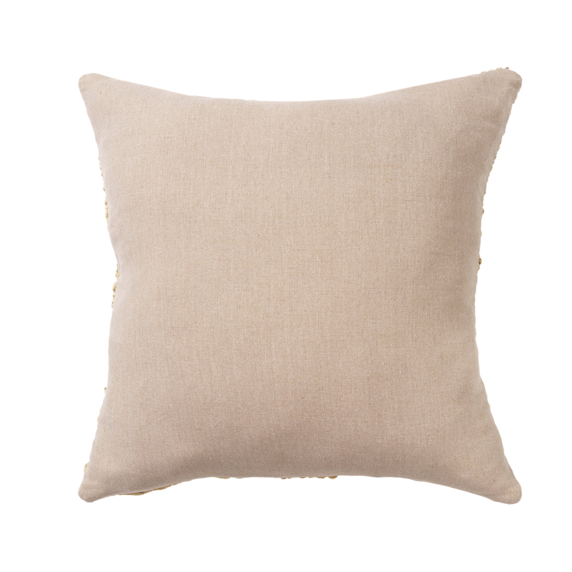 Ox Bay Nel 22" x 22" Natural Striped Geometric Jute Adult Decorative Down-Alternative Throw Pillow