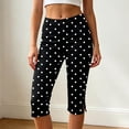 thumbnail image 2 of 2026 New Women Side Slit Capri Pants Stretchy Slim Fit Capris Yoga Leggings Y2k Knee Length Going Out Cropped Pants(Black,S), 2 of 5