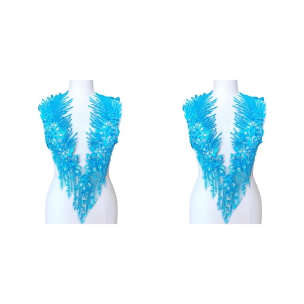 Toystoory Apliques De Encaje Fáciles De Hacer Para Proyectos De Bricolaje Accesorio Para Corpiño De Boda O Vestido De Baile azul claro A azul claro A 2Conjunto