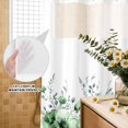 thumbnail image 3 of No Hook Shower Curtain, Green Blooms Floral Shower Curtains for Bathroom with See Through Top Window, Farmhouse Spring Flowers Botanical Waterproof & Washable Bath Curtain 66"x72", 3 of 9